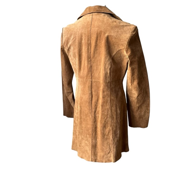 Vintage Wet Seal Leather Suede Penny Lane Style Duster Jacket Tie Closure - Picture 4 of 15